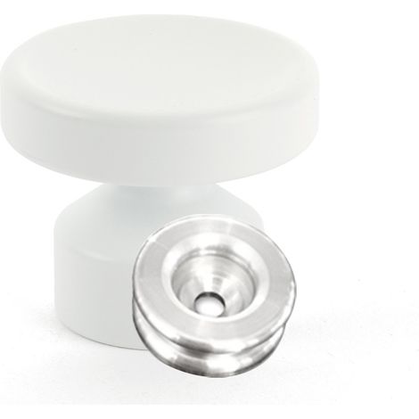 Kit de Fixation : Rondelle multi-matériaux Alu + Grande Patère concave Blanc - L'Attachante (1/5)