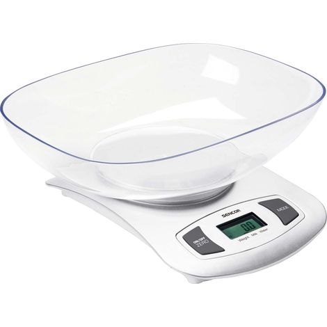 SENCOR SKS 4001WH ELECTRONIC WHITE - KITCHEN SCALES (LCD, 40 X 19 MM, WHITE, CR2032, 266 X 244 X 100 MM) (1/3)