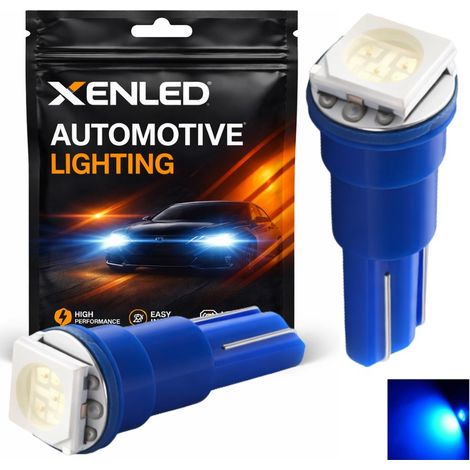2 x Ampoules 1 LED SMD BLEUE - T5 W1.2W - Ampoule de tableau de bord 12V (1/5)
