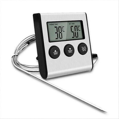 Digitales Küchenthermometer für Grill, Backofen, Fleisch und Grillrost – Lebensmitteltemperaturfühler mit Wärmemessfunktion (1/5)