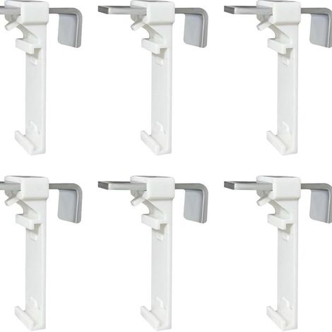 Lot de 6 supports de serrage pour store enrouleur double, store double sans perçage, à clipser et à coller, comme accessoire de rechange pour la fixation sur une fenêtre en PVC fixe (1/5)