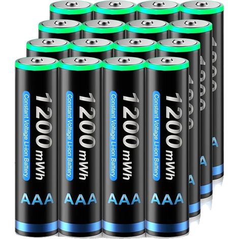 Wiederaufladbarer Akku, hohe Leistung, umweltfreundliches Design, 16 AAA-Batterien (1/2)