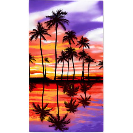 Telo Mare Grande 100x180 Spugna Spiaggia Piscina Maui Caribe Sunset D29