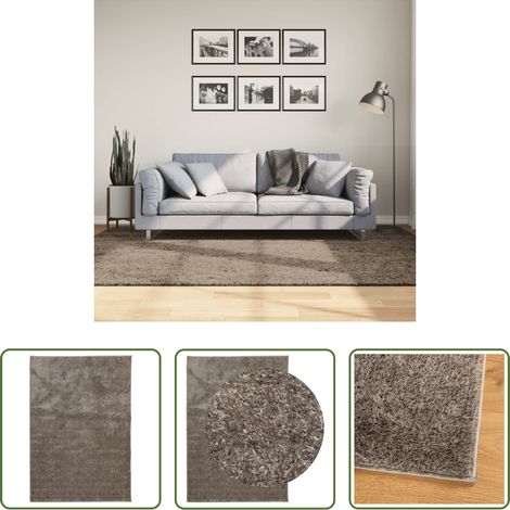 Teppich Wohnzimmer -  Teppich ISTAN Hochflor Glänzend Grau 160x230 cm