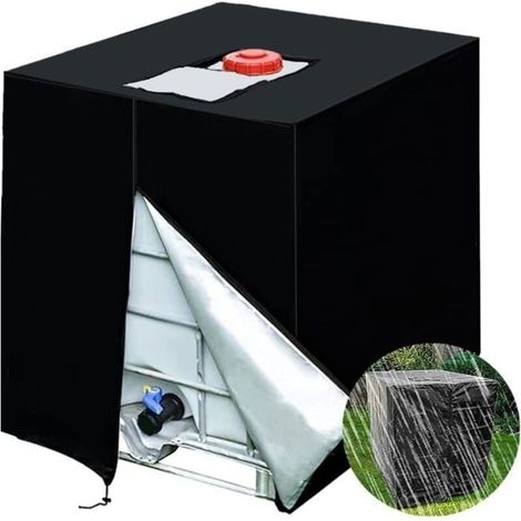 Protective cover for 1000L IBC water tank - Waterproof UV-resistant film - With zipper - 420D. (1/5)