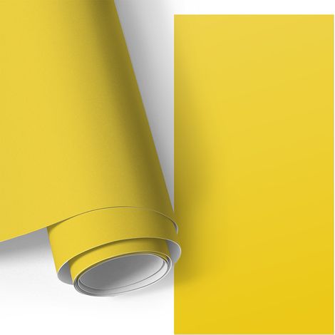 Klebefolie für Möbel - Möbelfolie - Selbstklebefolie - für Couchtisch - Türen - Wohnzimmer - Schlafzimmer Intensives Gelb 50x100 cm