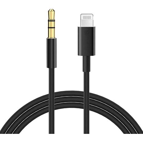 Cordon auxiliaire pour 14 13 12 11 Pro Max 1M Câble Lightning vers auxiliaire compatible avec 14 13 12 11 XS XR X 8 7 vers haut-parleur stéréo de voiture, casque (1/5)