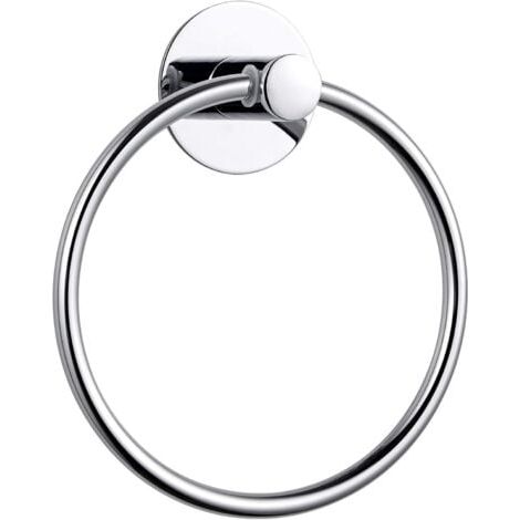 Porte Serviette Adhesif Salle de Bain Fort Anneau Porte-Serviette, Acier Inoxydable, Le Chromé (1/5)