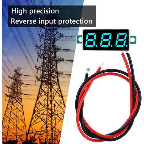 Voltmètre numérique à affichage LED 0,28″, panneau de mesure de tension continue 2,5-30 V (bleu) (1/5)