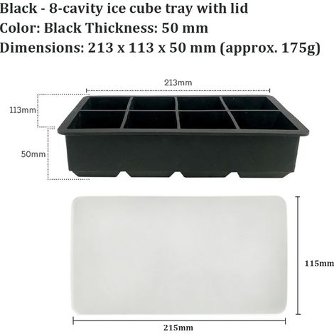 Moules à glaçons en silicone - faciles à démouler, souples et indéformables - indispensables pour faire des glaçons.