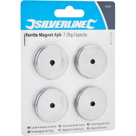 Silverline 106307 - Set di calamite in ferrite, 7,2 kg, 4 pz.
