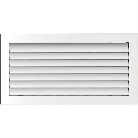 Grille à ailettes courbes orientables blanc dimensions 200 x 100 mm S&P 850902