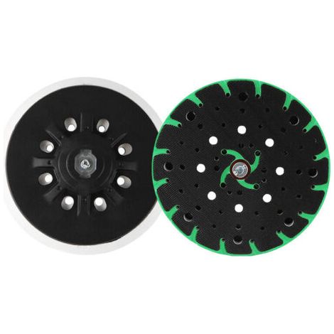 Disque Abrasif 150mm, Plateau de Ponçage Disque Ponceuse 150mm Ponçage de Tampons D'Interface pour Ponceuses Excentriques, Ponceuses Bosch, Boucle Festool, Vert (1/5)