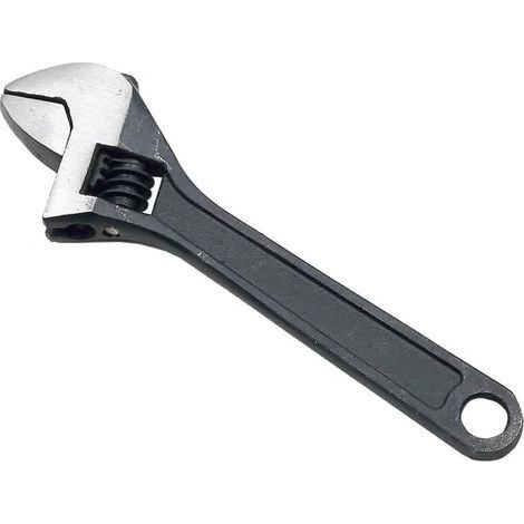 Petite clé à molette réglable antidérapante pour réparation et entretien - 100 mm - Noir (1/5)