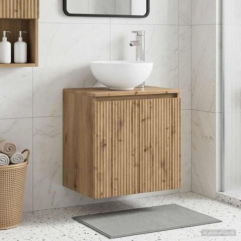 Vanidad con Lavabo de Pared Roble Artesanal 49,5 x 41 x 64,5 cm
