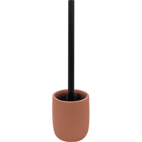 Brosse WC ZAC en polyrésine – finition terracotta mate, design moderne et minimaliste (1/3)