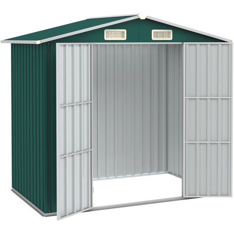 Hut de jardin en acier galvanisé 205x129x183 cm diverses couleurs Abri de jardin Vert 205x129x183 cm Acier galvanisé Couleur : Vert (1/5)