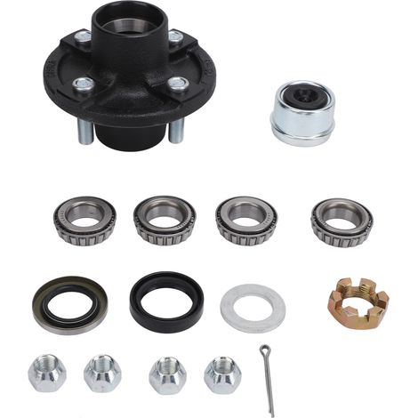 Anhängernaben-Set, 4 x 4 Zoll Anhänger-Leerlaufnaben-Set, erhöhte Sicherheit, Hochleistungslager für 2000 LB 1 Zoll 1 bis gerade Anhängerbolzen.