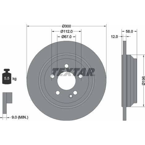 Lot de 2 Disques de frein Textar 92272703 LORINSER 4474230012 447423001207