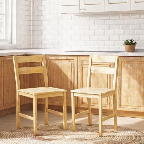 Chaise de salle à manger madera Natural en bambú 45 x 42 x 80 cm (1/5)
