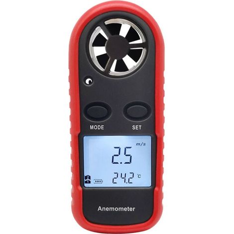 Tragbares Windgeschwindigkeitsmessgerät (Anemometer), digitales Lufttemperatur-Anemometer, Windgeschwindigkeitsmesser-Thermometer, HLK-Velometer (1/4)