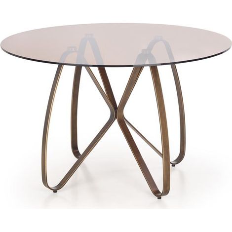 Table design bronze et verre teinté Mick (1/5)