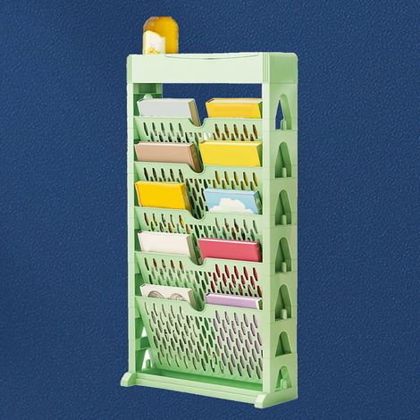 Étagère à livres de rangement, petite bibliothèque, grande capacité, accès facile pour salon et chambre, une rangée, 5 niveaux, verte (1/5)
