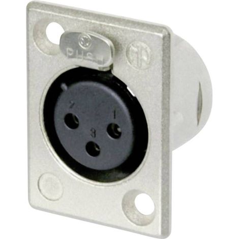 XLR embase femelle, contacts droits Neutrik NC3FP-1 Nombre de pôles: 3 argent 1 pc(s) D24634