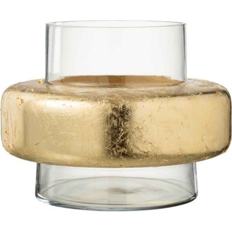 Vase Design "Bague" 33cm Or & Transparent (1/2)