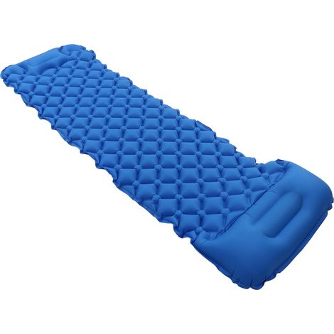 Ultraleichte aufblasbare Campingmatratze mit eingebauter Luftpumpe, ideal zum Wandern, Campen und für Reisen in die Natur, dunkelblau. (1/4)