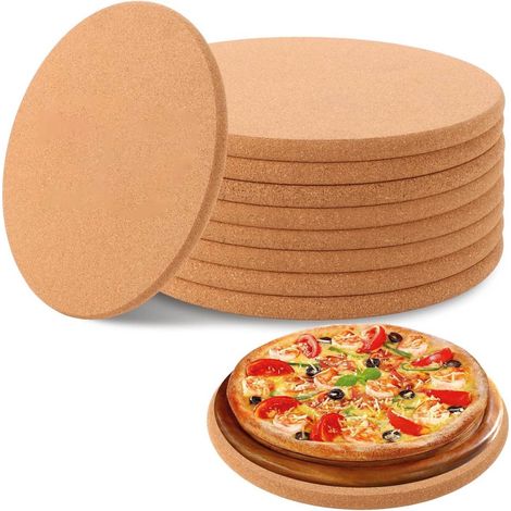 Posavasos - Corcho Natural - Diámetro 19 cm - Grosor 1 cm - Resistente al Calor y a la Humedad - Antideslizante - Para Ollas Sartenes y Bandejas - Paquete de 10 Unidades (1/5)