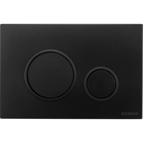 Plaque de déclenchement double SCHWAB VELA, 247x165 mm, Noir mat