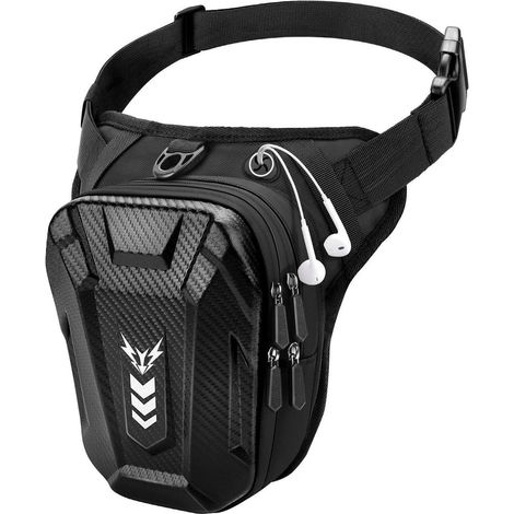Beintasche Motorrad Herren Damen, Oberschenkeltasche mit Reflektor & Kopfhörerbuchse (1/5)