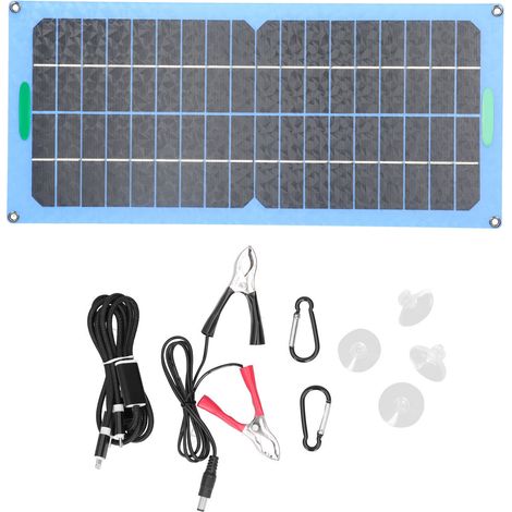 Panneau solaire silicium monocristallin portable 15W 18V USB chargeur batterie (1/5)