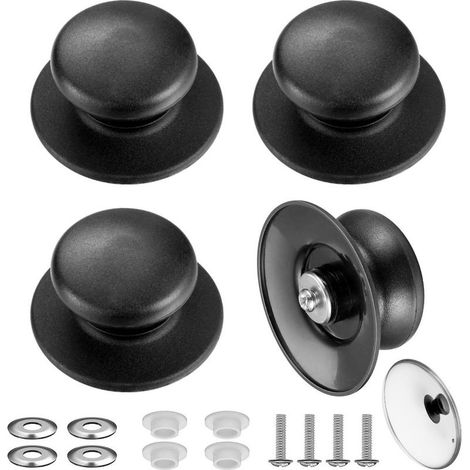 Lot de 4 boutons de rechange universels faciles à installer pour couvercle de casserole bouton couvercle poignée casserole couvercle casseroles boutons de couvercle de casserole (1/4)