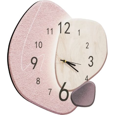 Wanduhr, modernes Design, Quarzwerk, Rosa (1/2)