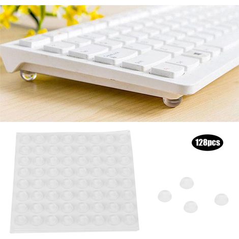 Lot de 128 pastilles adhésives en silicone transparent, patins antidérapants pour meubles et pieds, protection maison 12x4mm (1/5)