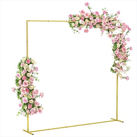 Arche de jardin Grande dorée 2 m pour plantes grimpantes Métal (1/5)