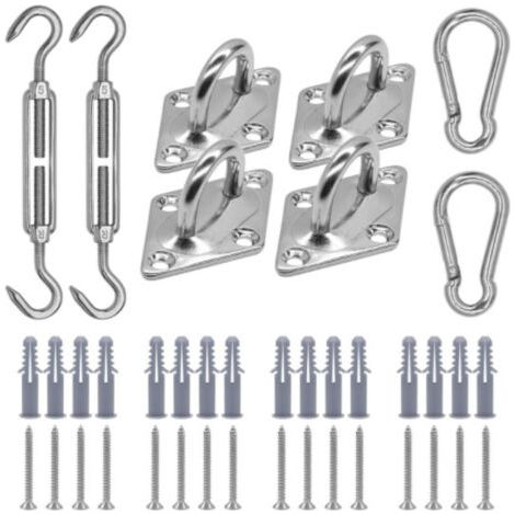Kit di montaggio per ombrelloni rettangolari/triangolari in acciaio inox 304, 15 cm (6 pollici), per terrazze e giardini.