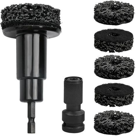 Kit de Nettoyage de Moyeu de Roue de Voiture avec 5 Têtes de Meulage - Outil Antirouille pour Disques de Frein et Jantes, Polissage et Restauration, Moto et Vélo (1/5)