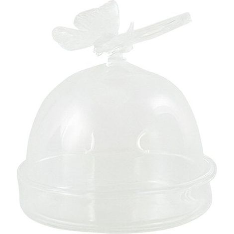 Coupelle Cadeau Papillon en Verre Transparent Rond Décorative 5,5 x 5,5 x 6,5 cm - PANGIVO (1/3)