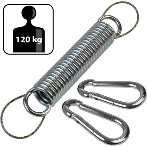 Ressort en Acier pour Chaise Suspendue Fauteuil Suspendu hamac avec Corde de sécurité et Deux mousquetons (1/4)