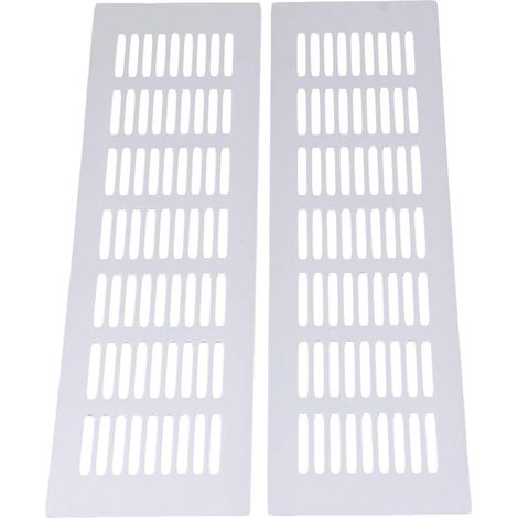 Lot de 2 Grille de ventilation Aluminium 80x300mm Surface polie Pour meuble à chaussures Armoire (1/5)