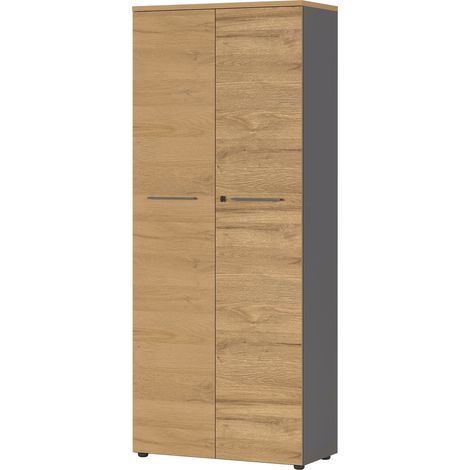 bümö Andratx Aktenschrank - 5 Ordnerhöhen   Graphit-Eiche