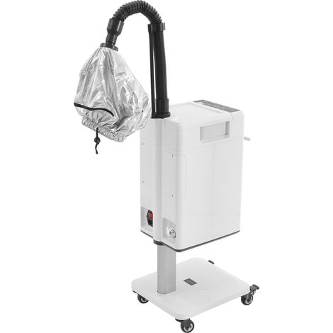 Sèche-cheveux professionnel à capuchon vertical, lisseur/boucleur à ions négatifs nano, blanc avec tiroir, soin profond avec nutriments ioniques à la tourmaline. (1/5)
