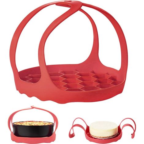 Schnellkochtopf-Schlinge, Silikon-Backgeschirr-Heber, Silikon-Schlingenheber für Schnellkochtopf, Backgeschirr-Schlinge, Silikon-Backgeschirr, Eierhalter mit Griffen, Silikon-Verbrühschutz für Topf 6/