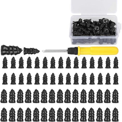 60 clous de réparation de pneus de voiture sous vide + kit d'outils / boîte. Clou de réparation de pneus moto avec tournevis. (1/5)