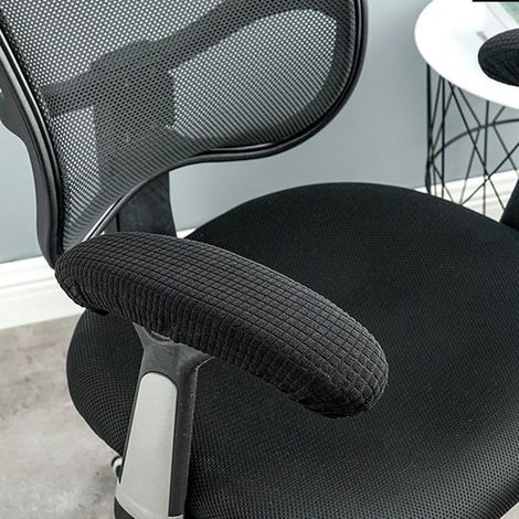 Coussins d'accoudoirs extra épais, lot de 2, élastiques, noirs, incurvés, housse imperméable, housse enveloppante, tapis antidérapant, pour chaises (1/5)