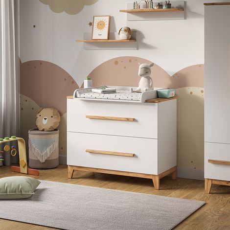 Fasciatoio Malia, Bianco/Artisan, 108 x 98 cm con 2 cassetti, Vitalispa (1/5)