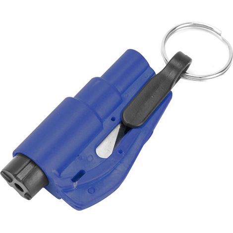 Marteau brise-vitre multifonctionnel miniature pour voiture, outil d'évacuation d'urgence (bleu) (1/5)